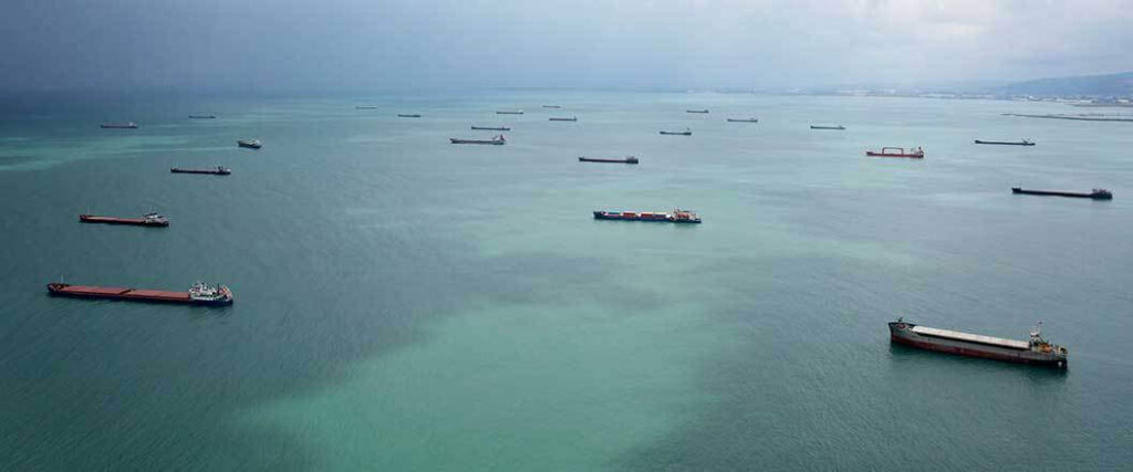 container ships at sea